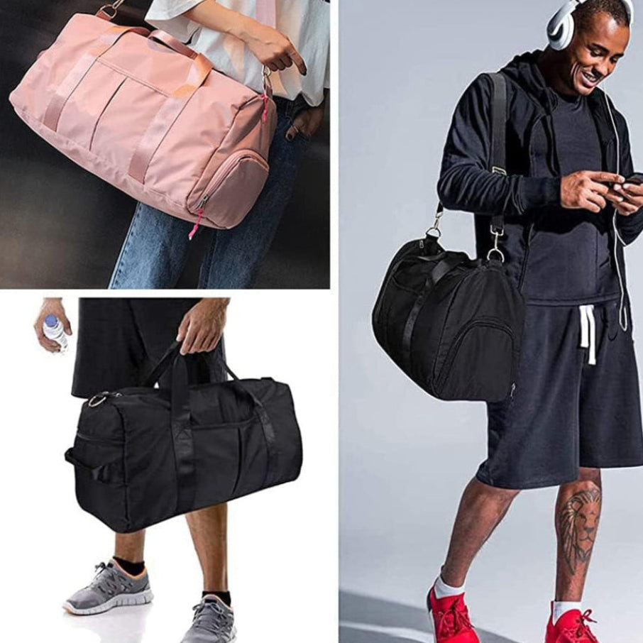 Waterproof Duffel Gym Bag Pink for Women and Men Swim Sports Travel Weekender Bag,19.68Inch